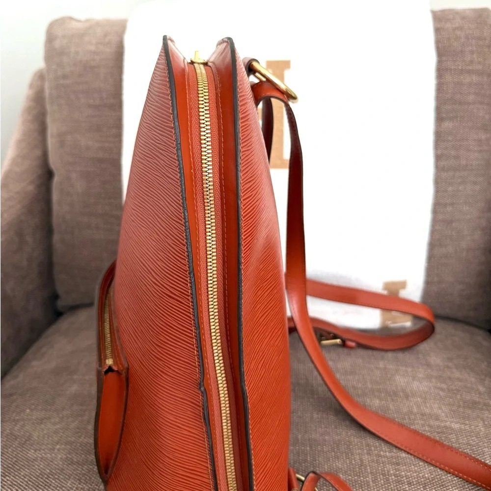 Authentic Louis Vuitton Epi Gobelin Backpack M52293 brown Epi leather
